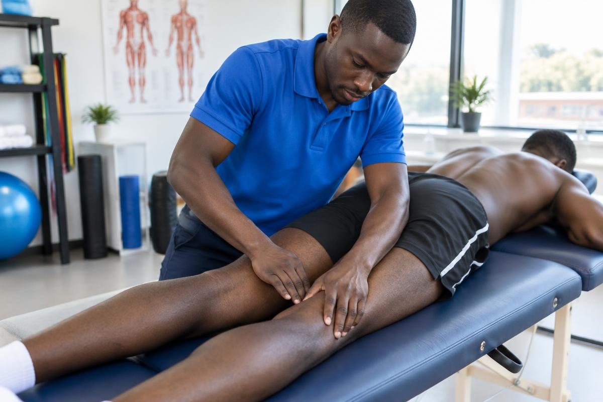 hamstring injury treatment Nairobi — physiotherapy assessment of the hamstring area